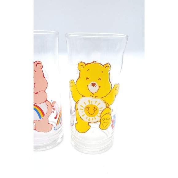 Vintage Care Bears Pizza Hut Drinking Glasses Set of 3 1983 Limited Edition - Picture 5 of 9